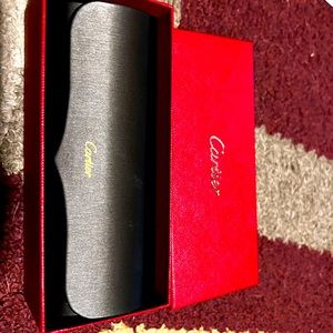 Cartier C Decor Men’s Sunglasses Silver Frame Blue lenses